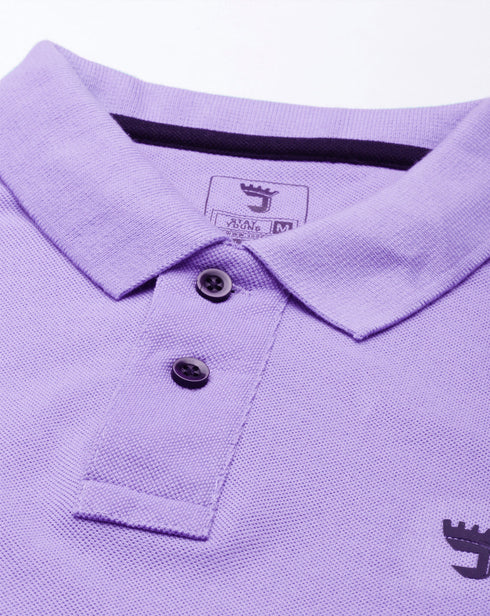 Lavender Solid Polo T-shirt